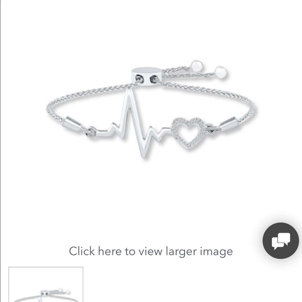 Diamond 1/20c Sterling Silver Heartbeat Bracelet